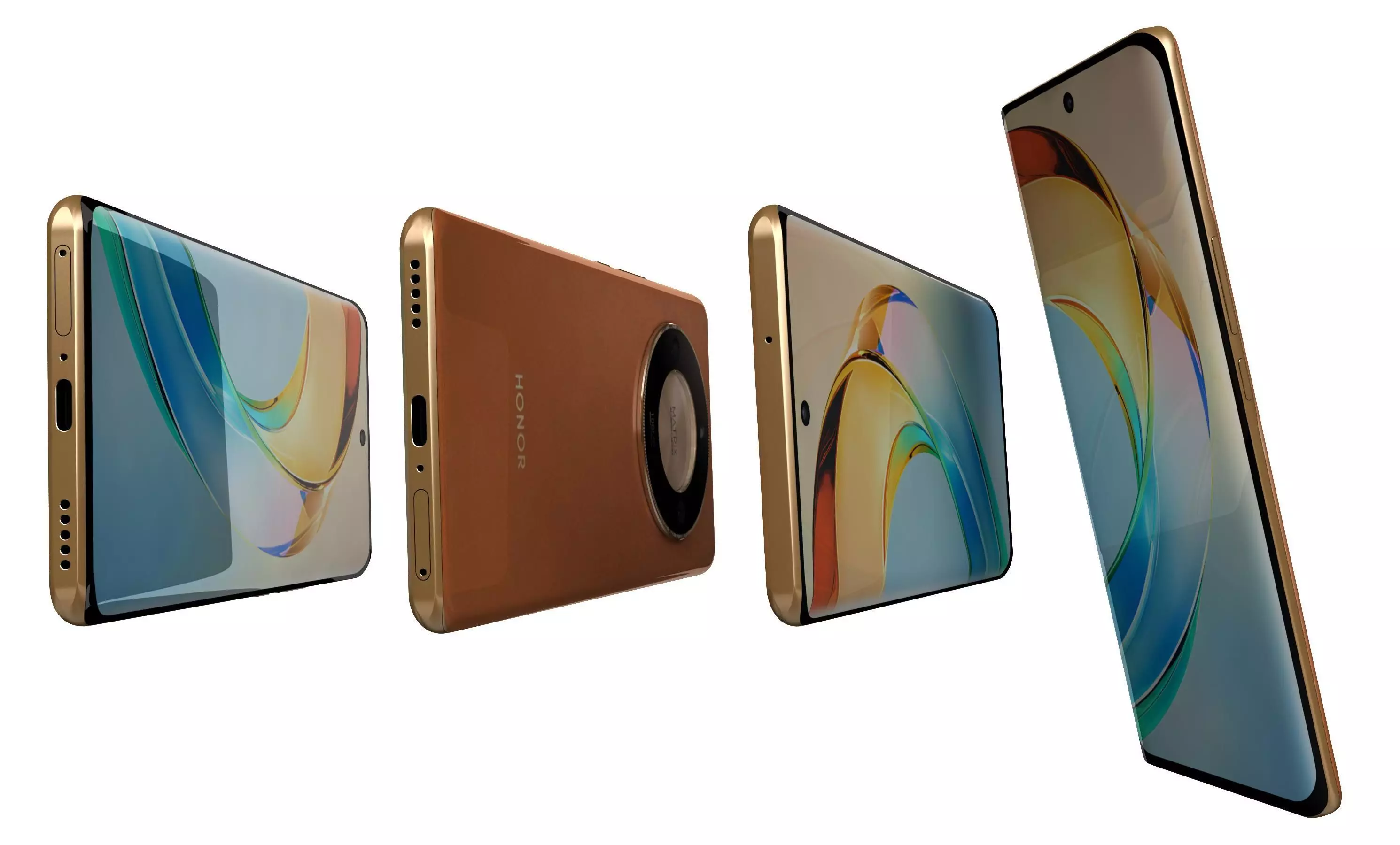 Honor X50 Orange High Poly 3D model_15