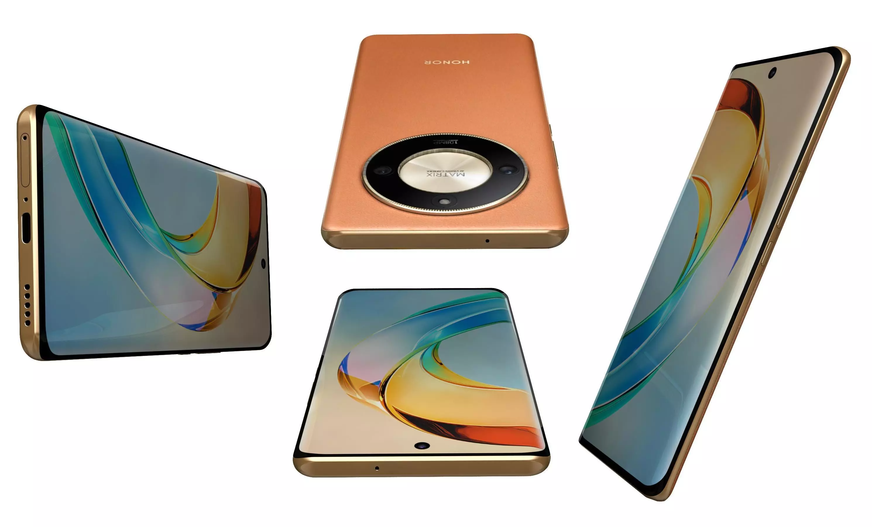 Honor X50 Orange High Poly 3D model_17