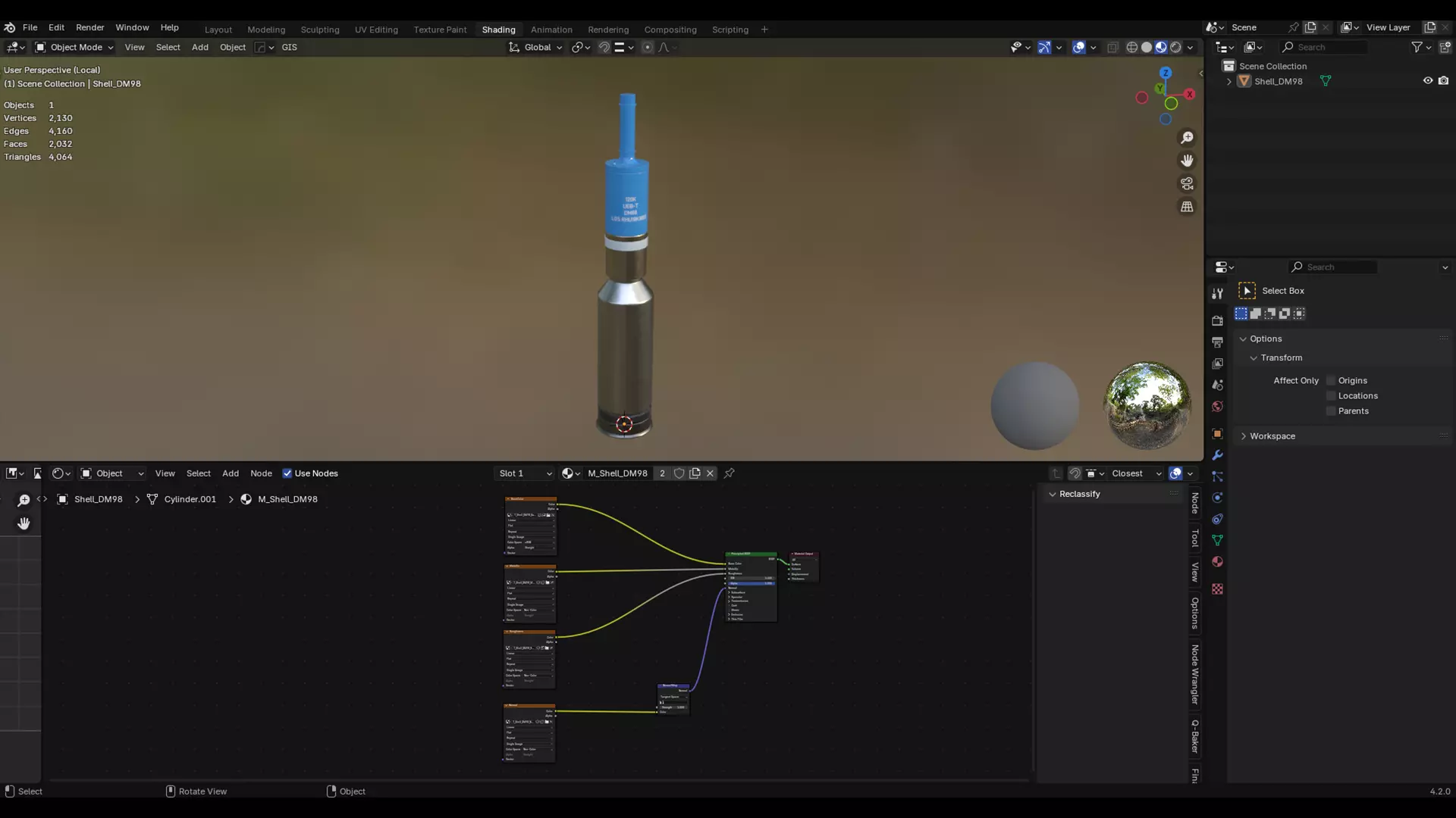 DM98 Round Shell 120MM Gameready Low-poly 3D model_13
