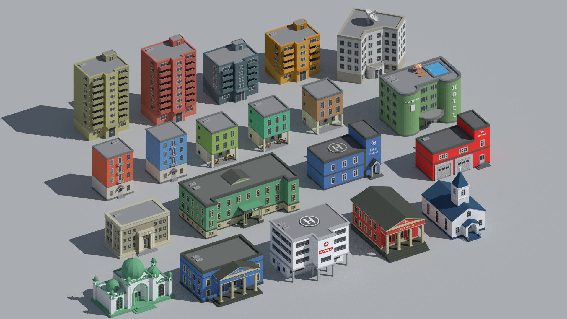 SimplePoly Urban - Low Poly Assets Low-poly 3D model_20