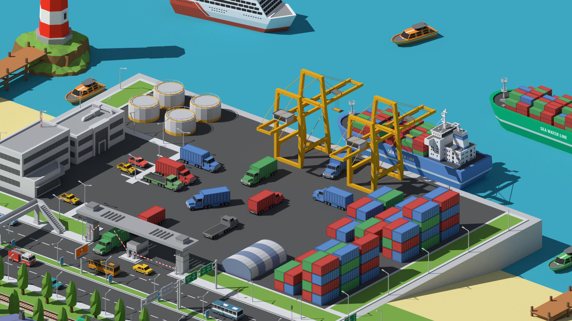 SimplePoly Urban - Low Poly Assets Low-poly 3D model_8