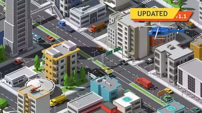 SimplePoly Urban - Low Poly Assets Low-poly 3D model