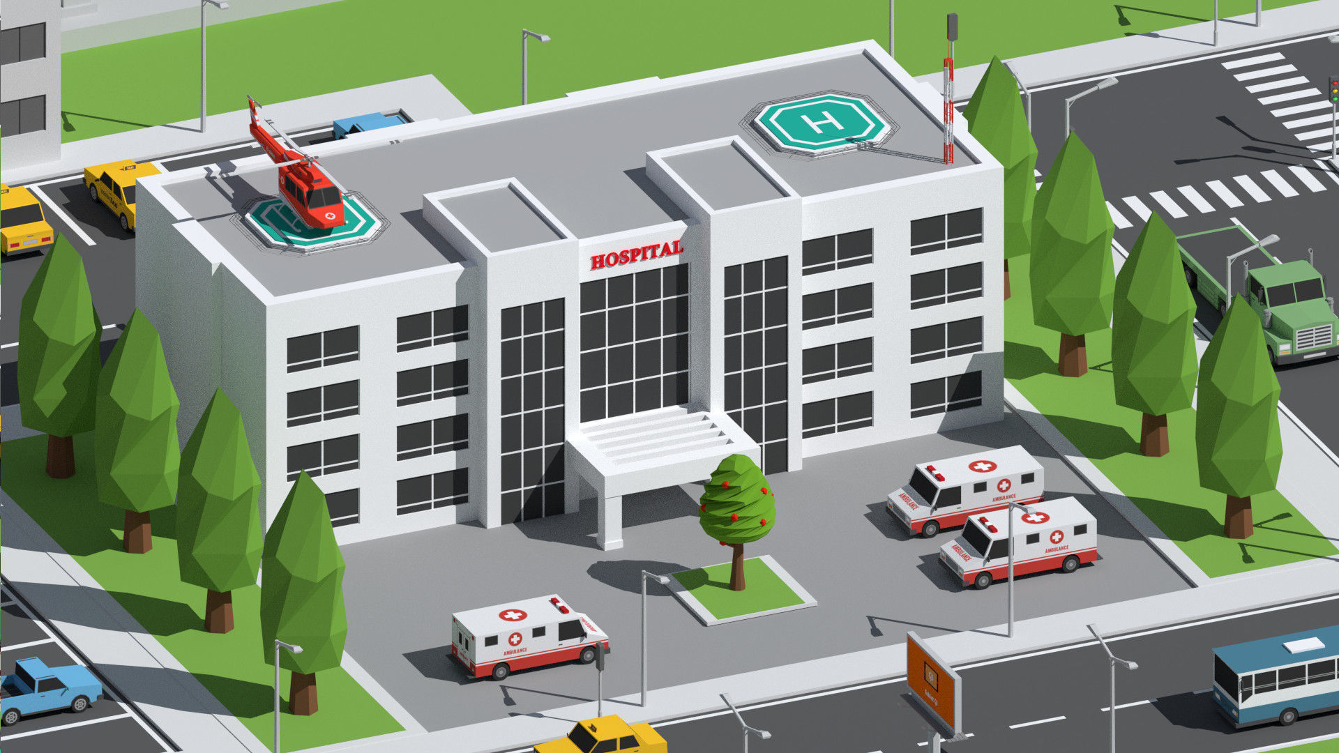 SimplePoly Urban - Low Poly Assets Low-poly 3D model_12