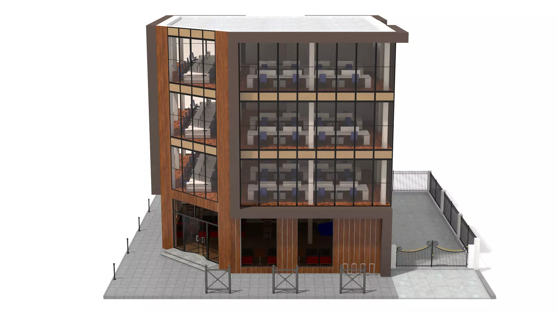 Office Building Low-poly 3D model_8