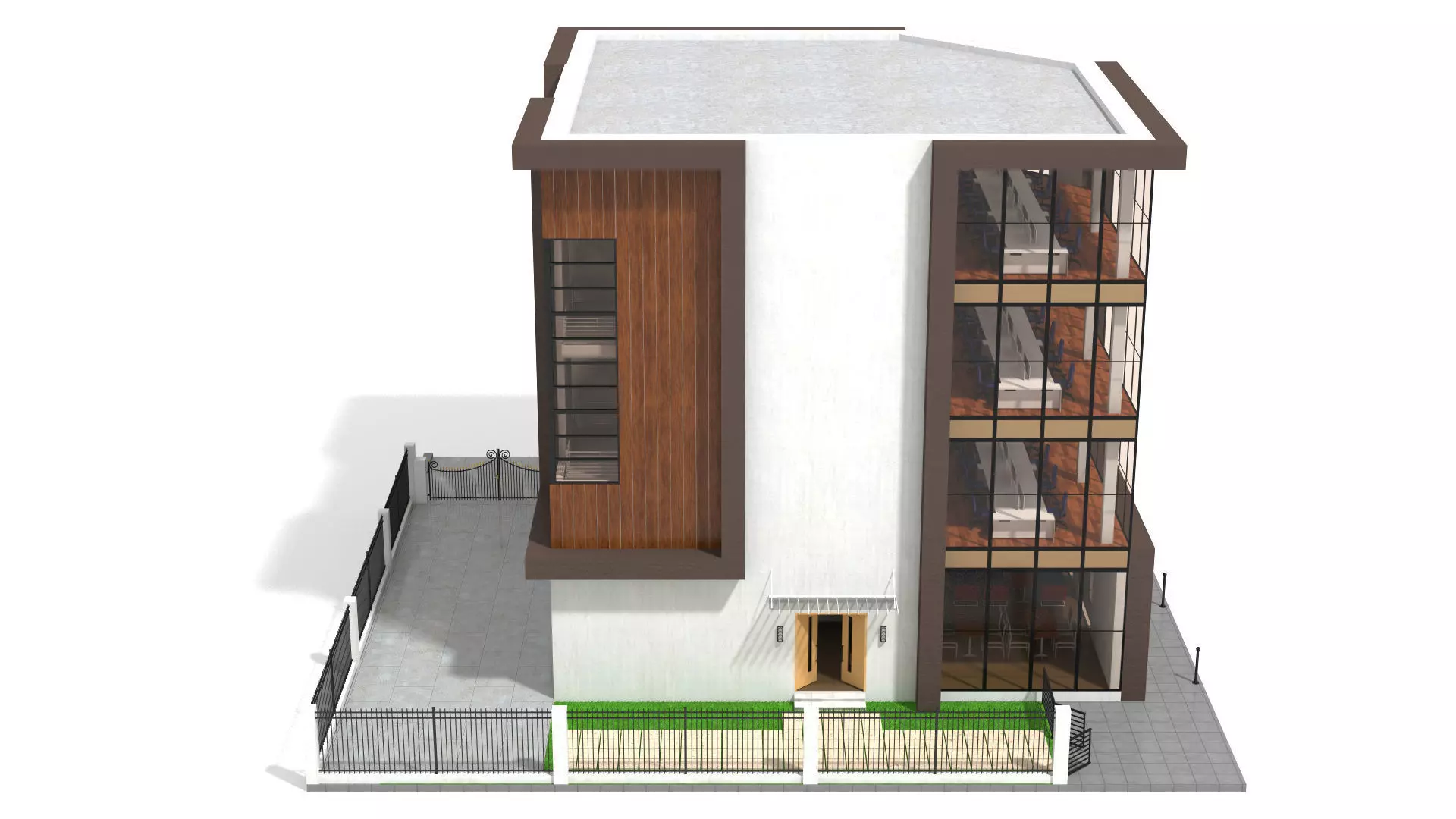 Office Building Low-poly 3D model_6