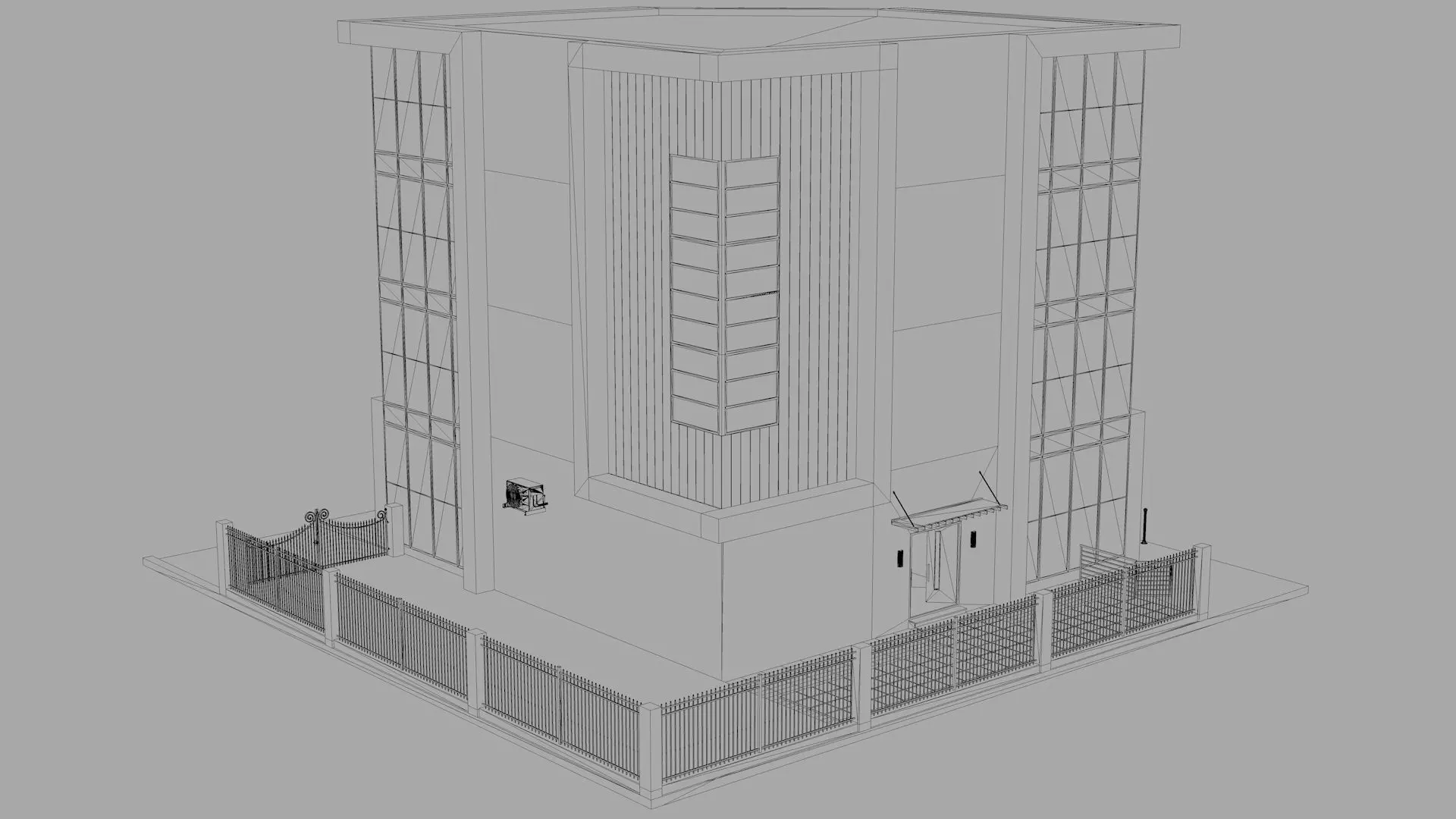 Office Building Low-poly 3D model_16
