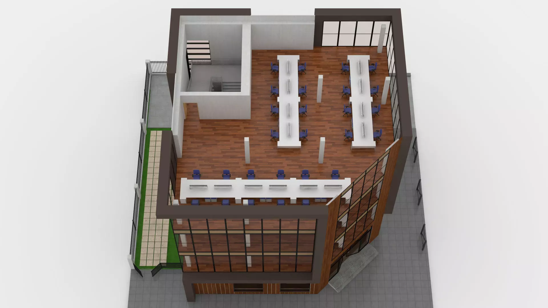 Office Building Low-poly 3D model_10