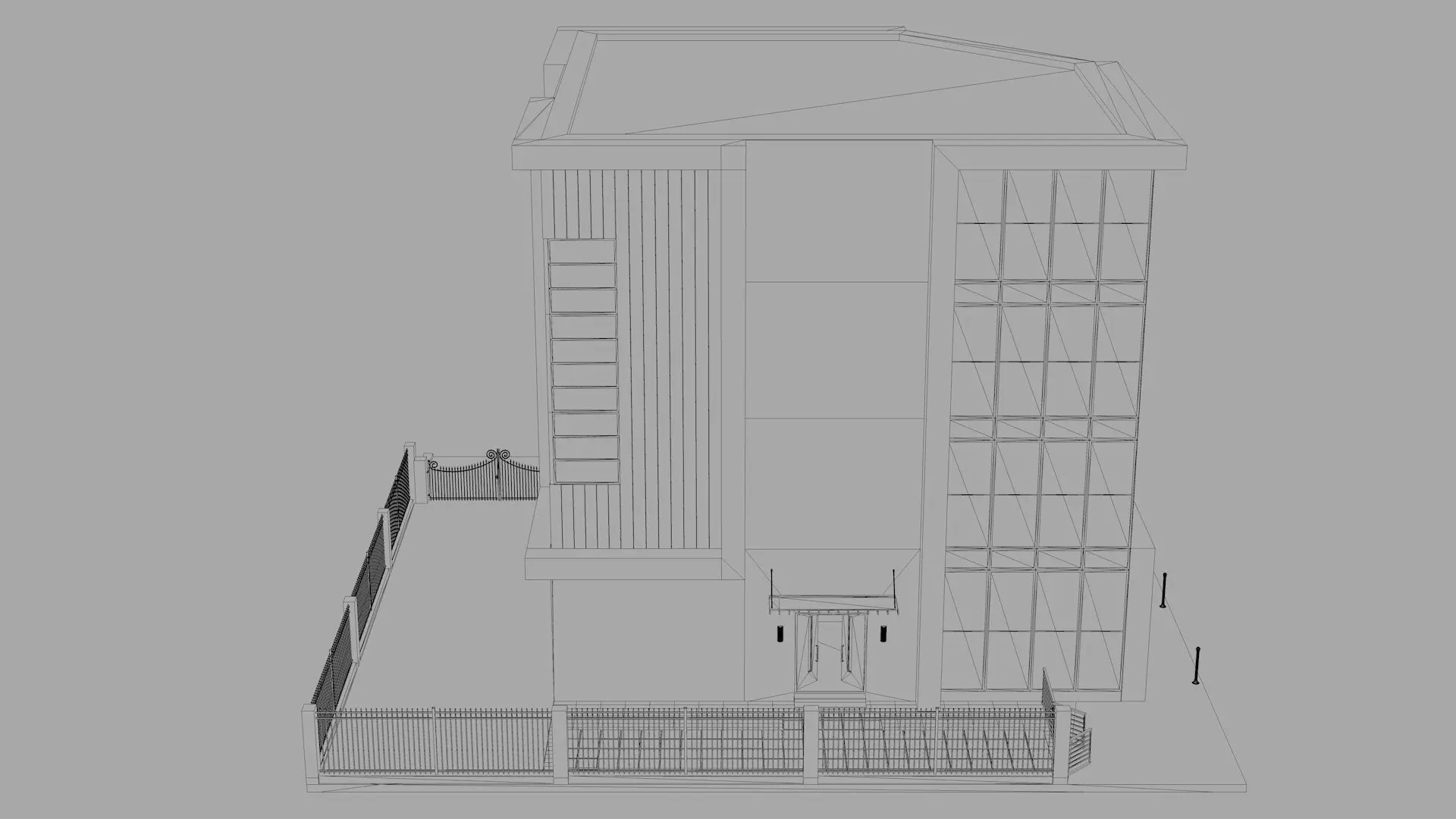 Office Building Low-poly 3D model_15