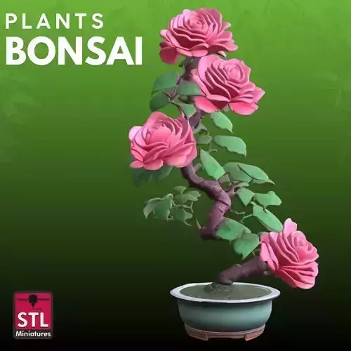 Bonsai Rose STL Artistic Nature 3D Model 3D print model