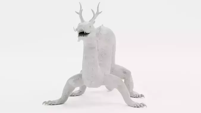 Chinese Dragon - Jade Creature Sculpture - Rigged