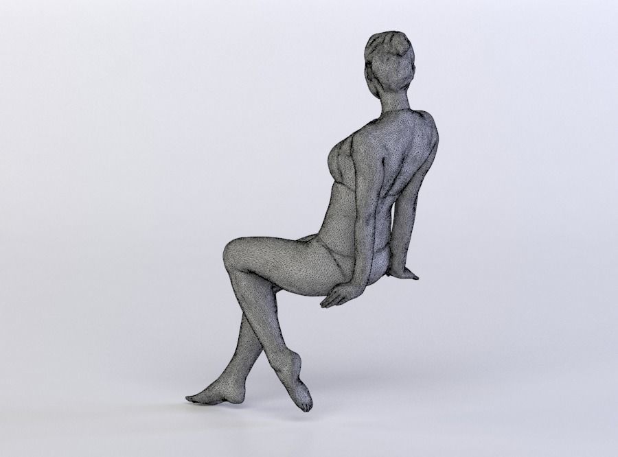 Tilda 0213 Woman sitting in underwear 3D model_6