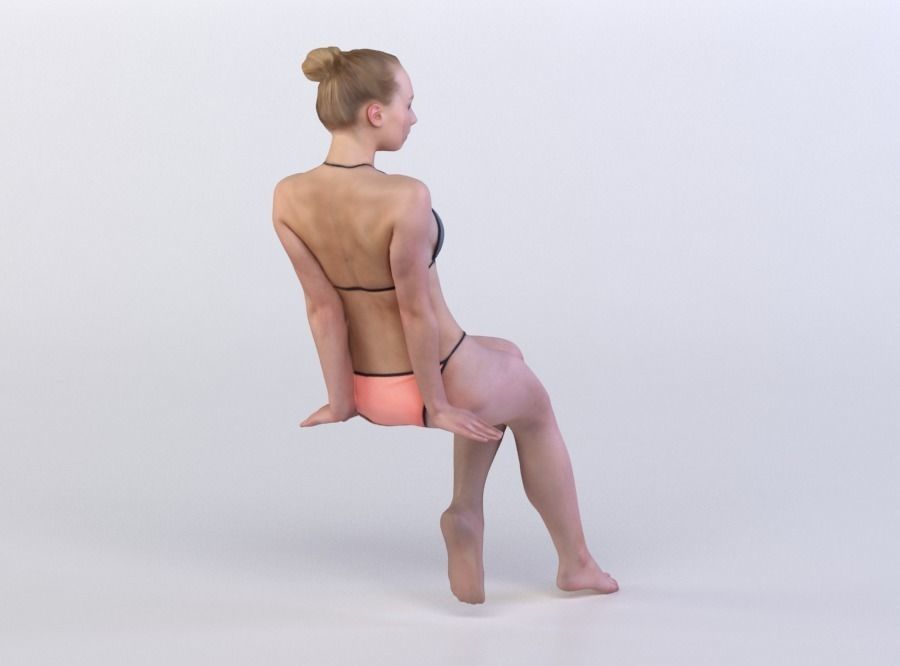 Tilda 0213 Woman sitting in underwear 3D model_3