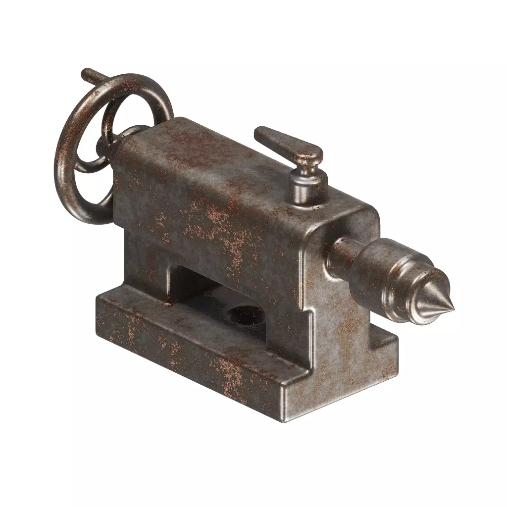 Rusty Lathe TailStock 3D model_1