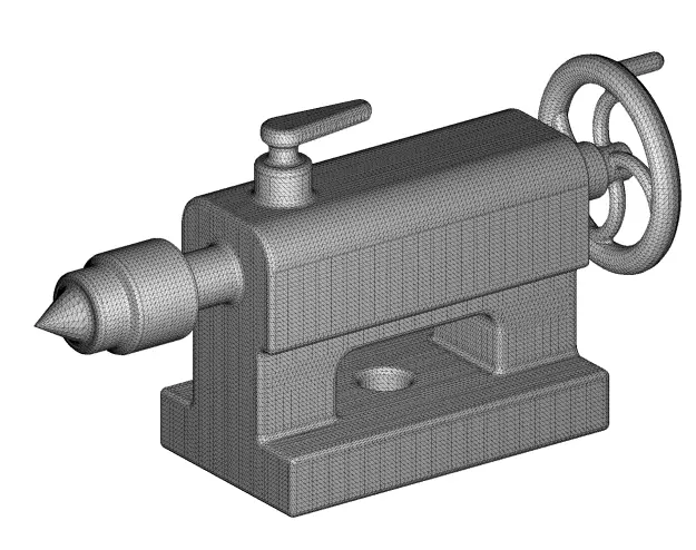 Rusty Lathe TailStock 3D model_3