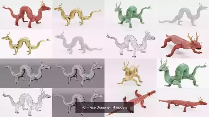 -Chinese Dragons- 3D Model Collection