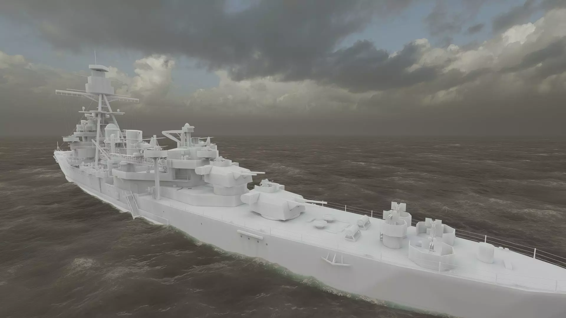 WW2 JAPANESE CRUISER 3D model_38