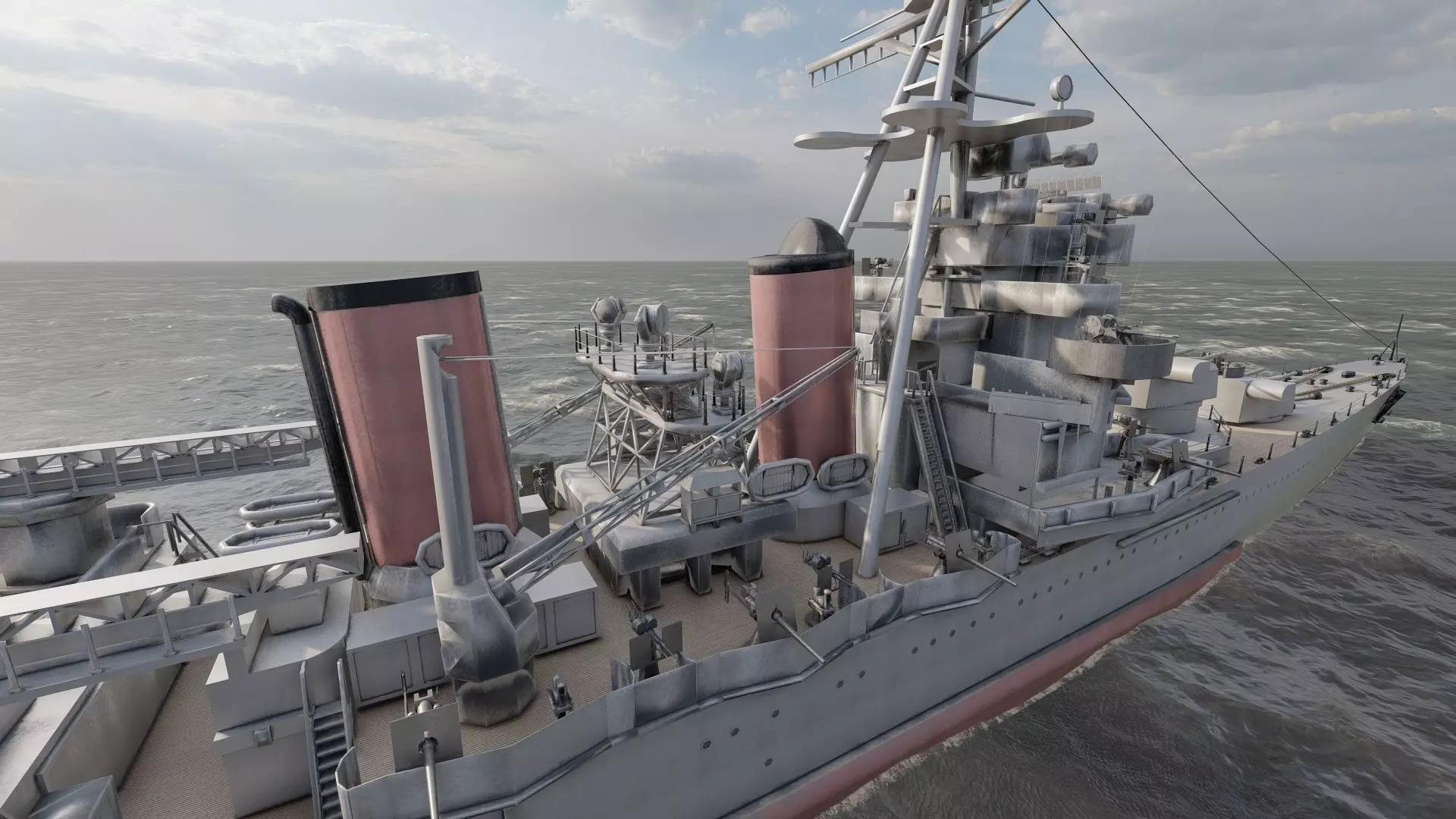 WW2 JAPANESE CRUISER 3D model_18