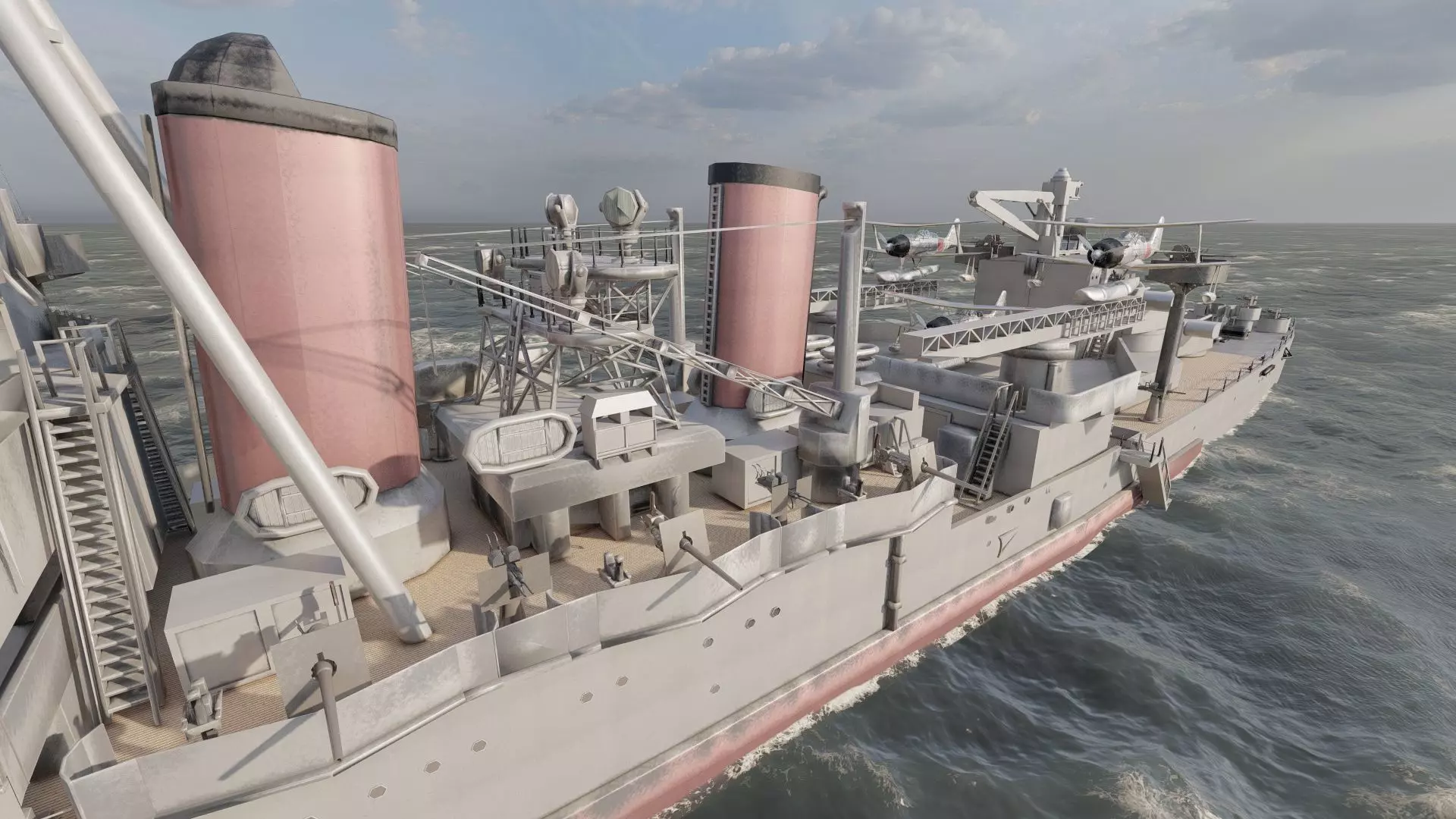 WW2 JAPANESE CRUISER 3D model_10