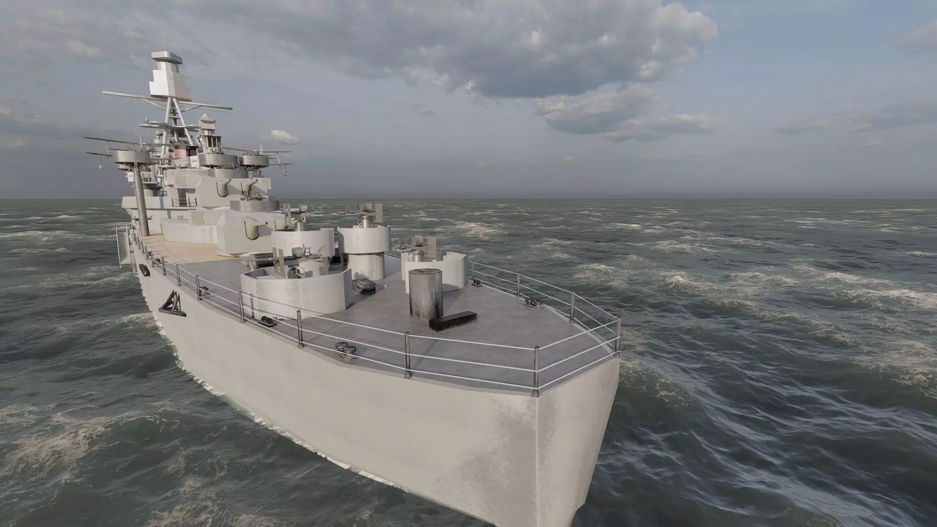 WW2 JAPANESE CRUISER 3D model_14