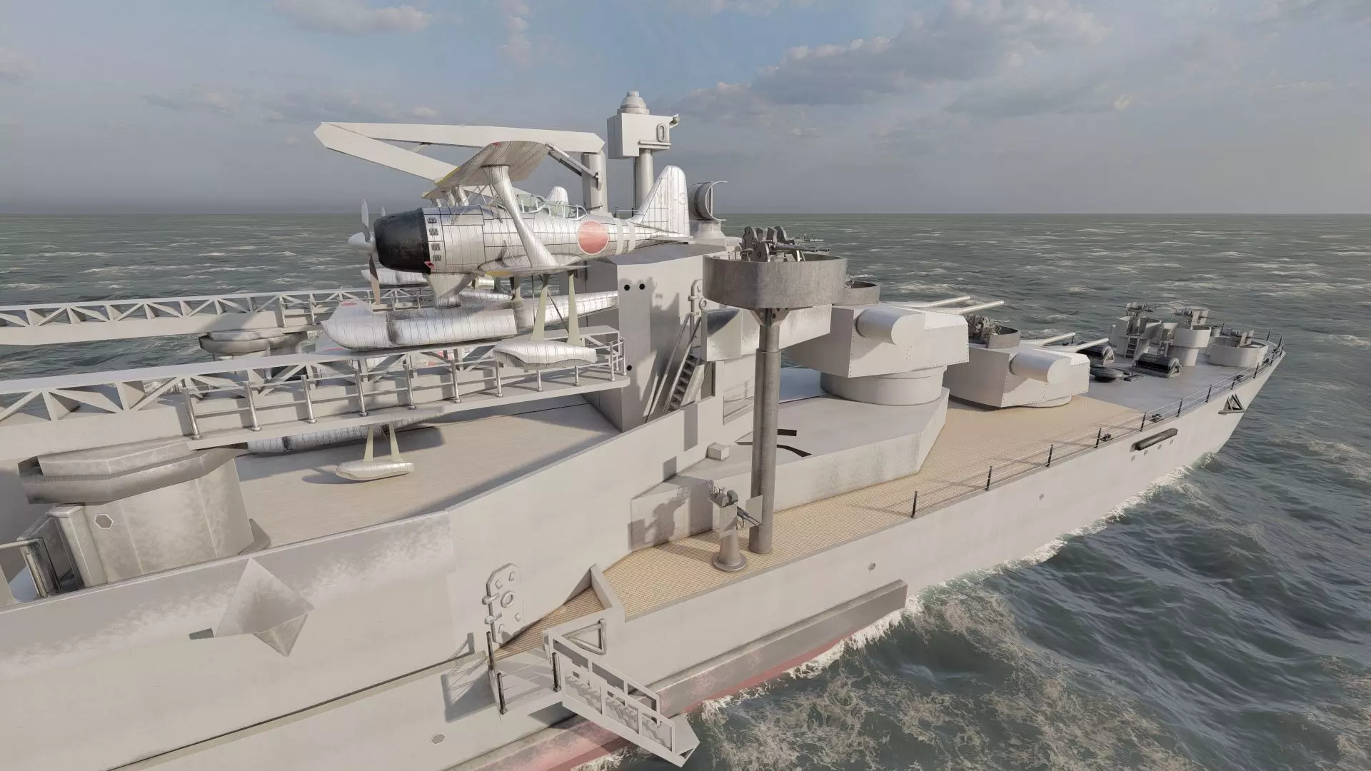 WW2 JAPANESE CRUISER 3D model_12