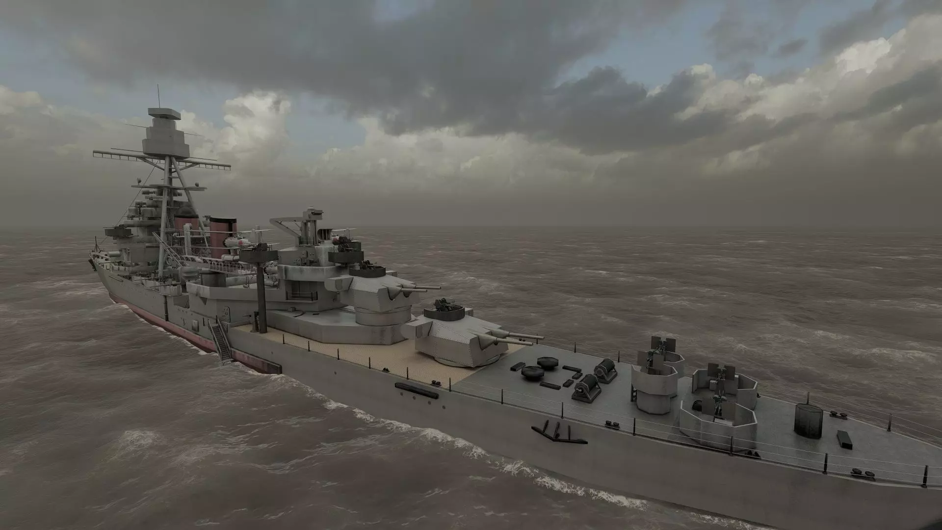 WW2 JAPANESE CRUISER 3D model_37