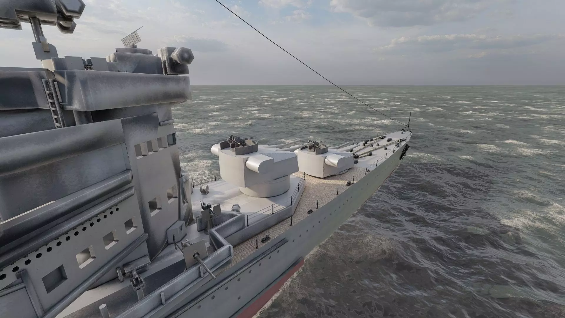 WW2 JAPANESE CRUISER 3D model_19