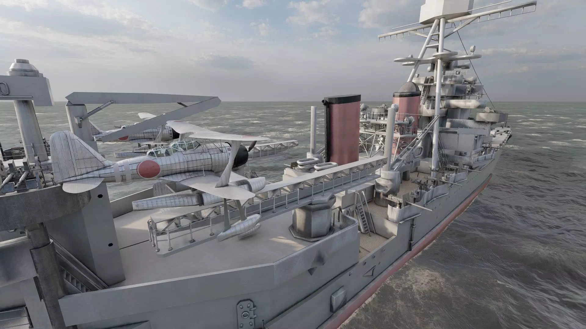WW2 JAPANESE CRUISER 3D model_17
