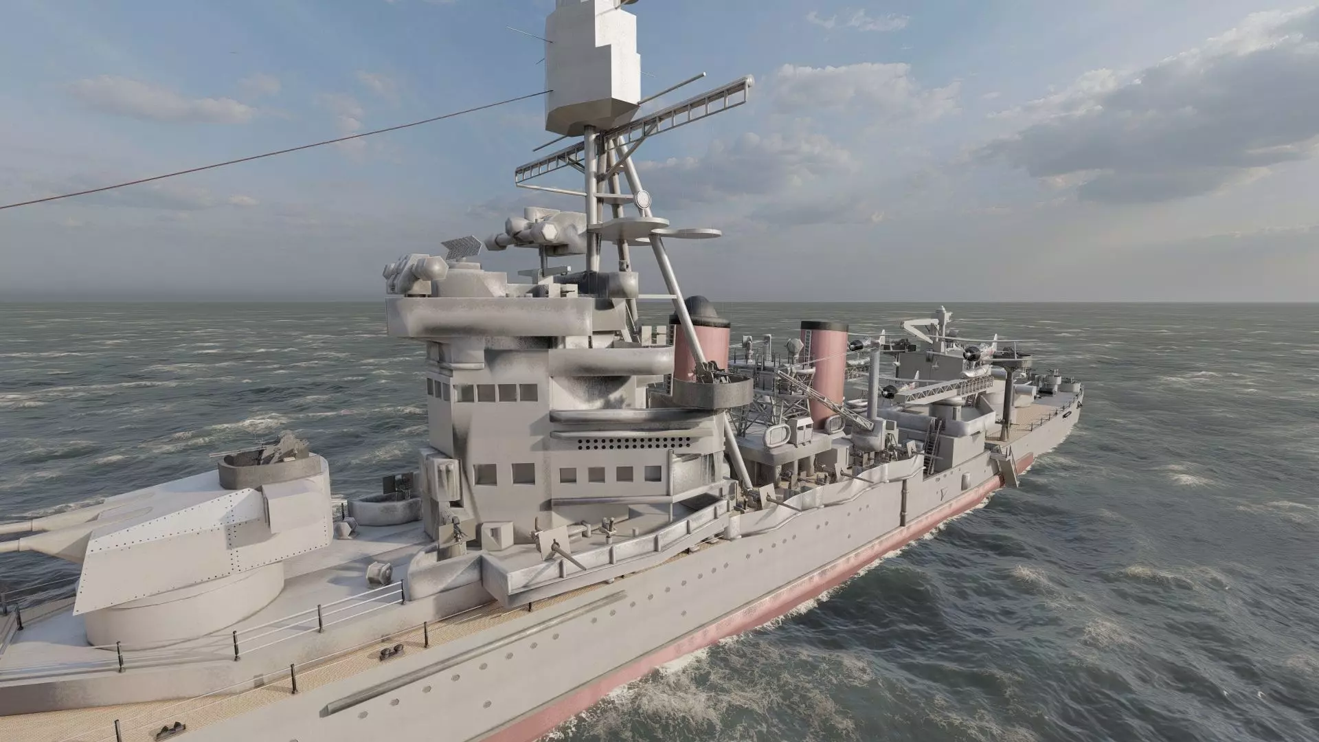 WW2 JAPANESE CRUISER 3D model_9