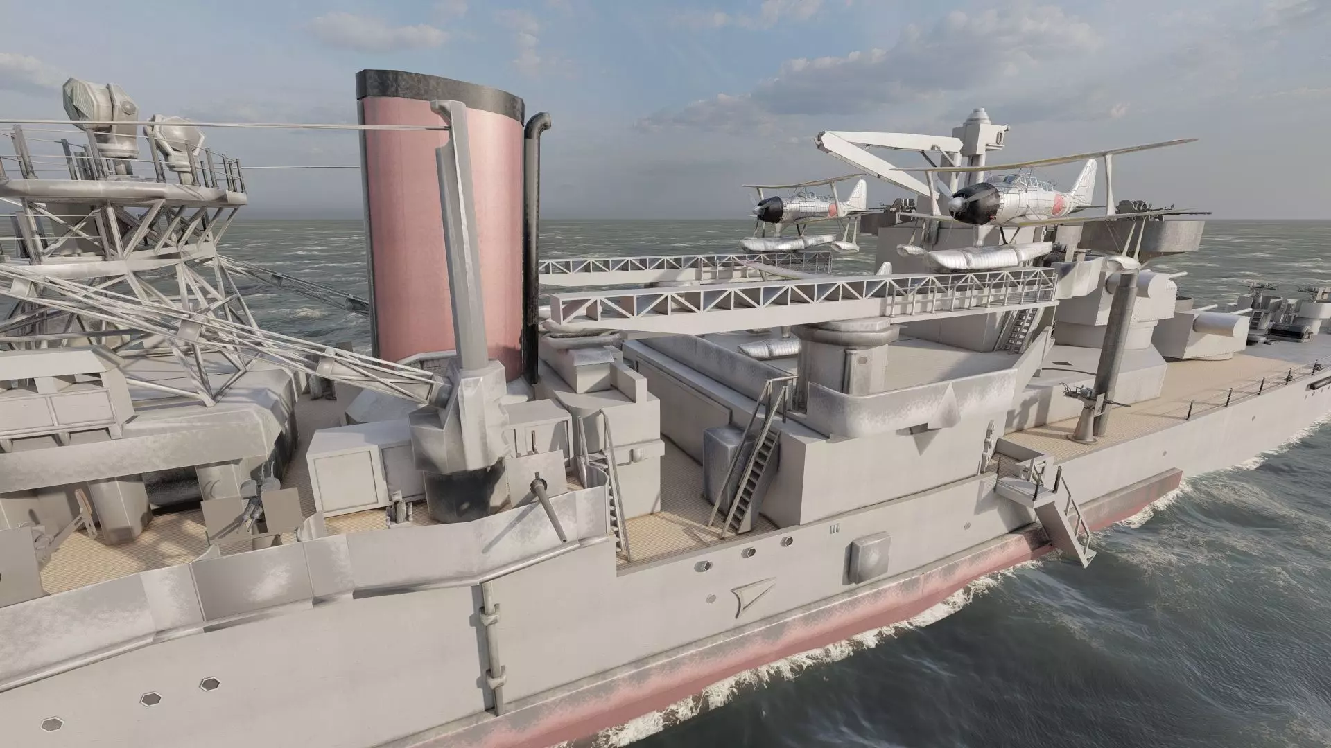 WW2 JAPANESE CRUISER 3D model_11