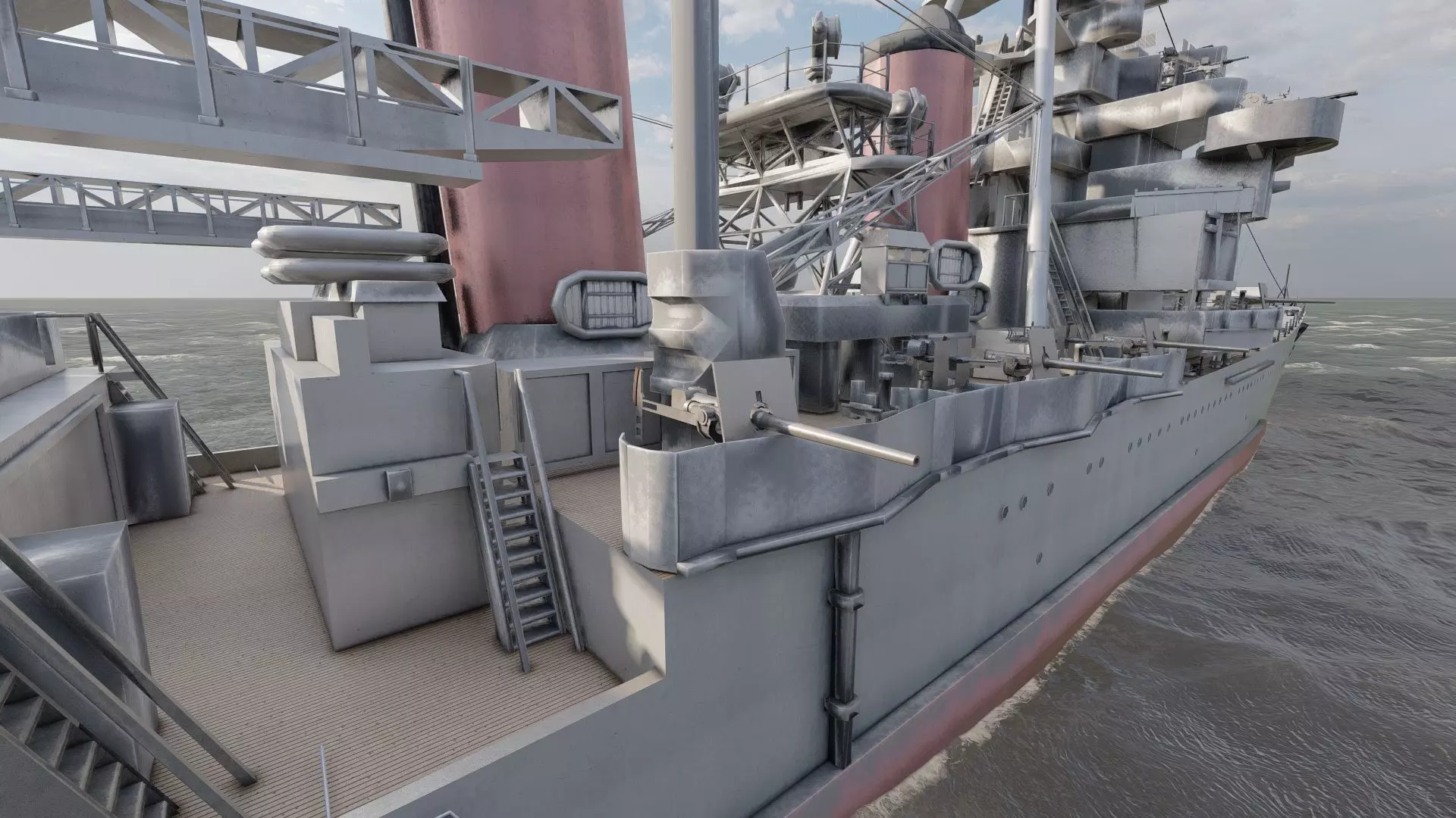 WW2 JAPANESE CRUISER 3D model_29