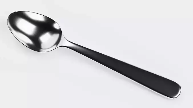 Little Spoon - Stainless Steel Teaspoon Cutlery Utensil Low-poly 3D model 3