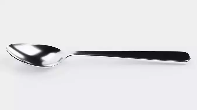 Little Spoon - Stainless Steel Teaspoon Cutlery Utensil Low-poly 3D model 4