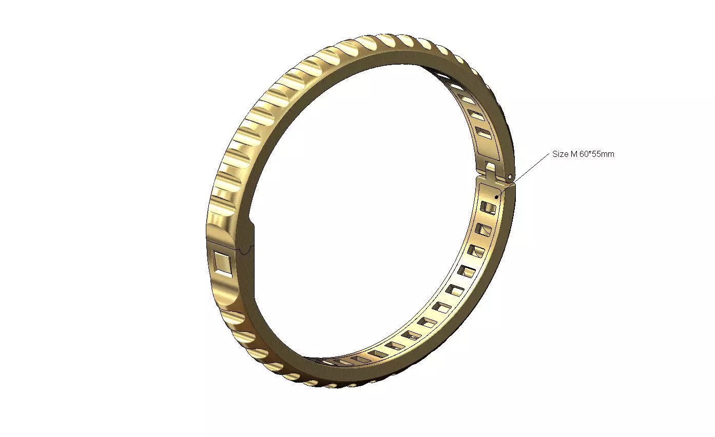 Ribbed dome rounded flexture clasp bracelet with covers 3D print model