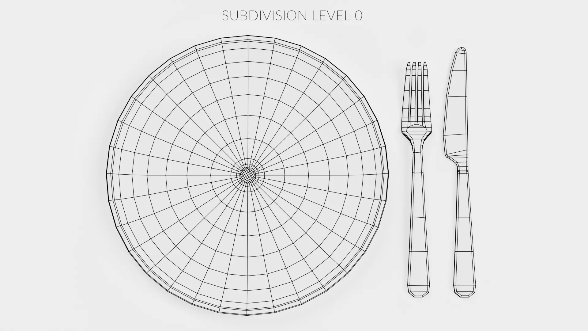 -Plate with Cutlery- Low-poly 3D model_11