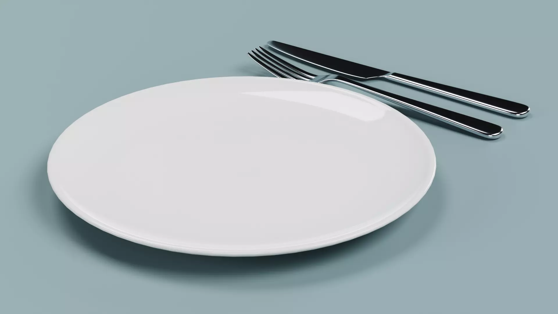-Plate with Cutlery- Low-poly 3D model_3