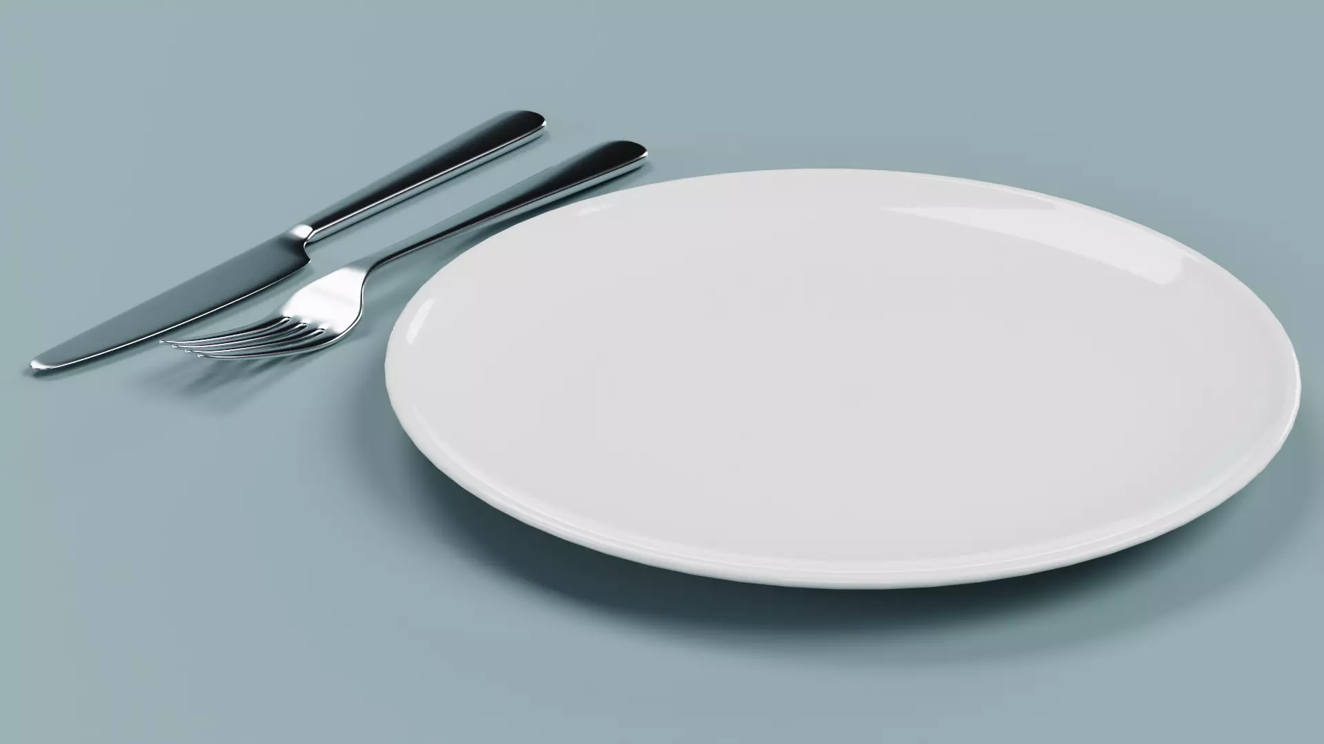 -Plate with Cutlery- Low-poly 3D model_4