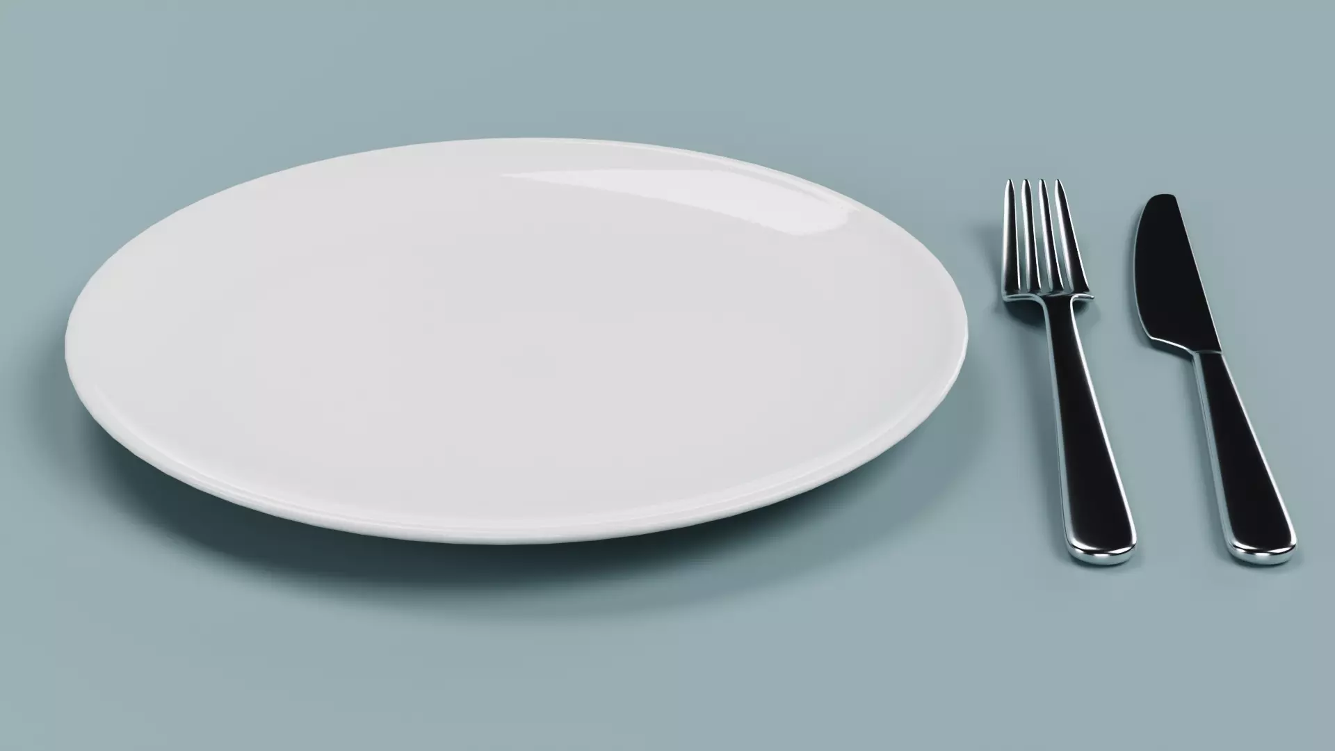 -Plate with Cutlery- Low-poly 3D model_2