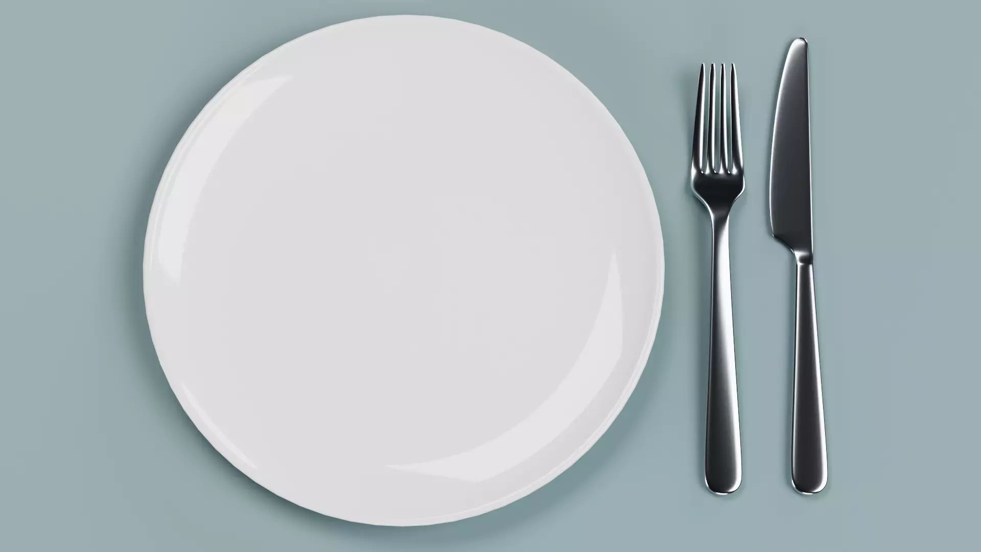 -Plate with Cutlery- Low-poly 3D model_1