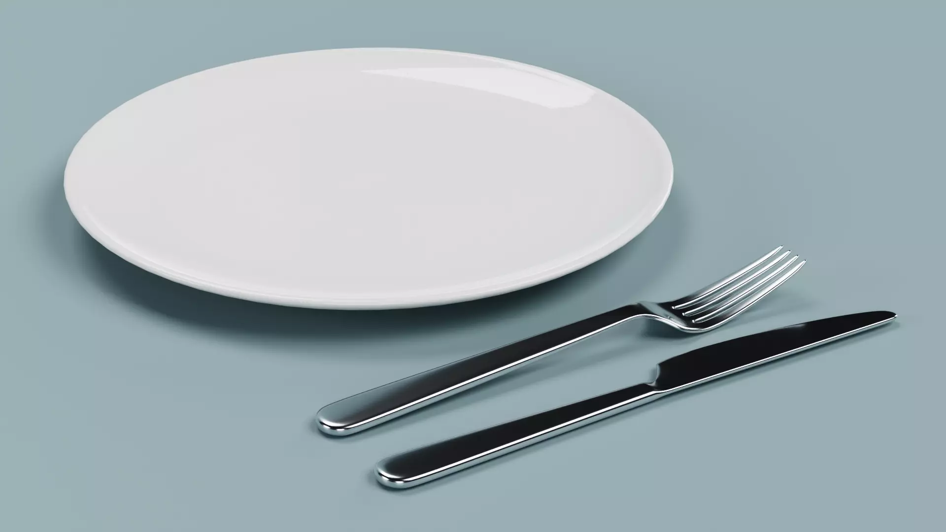 -Plate with Cutlery- Low-poly 3D model_5
