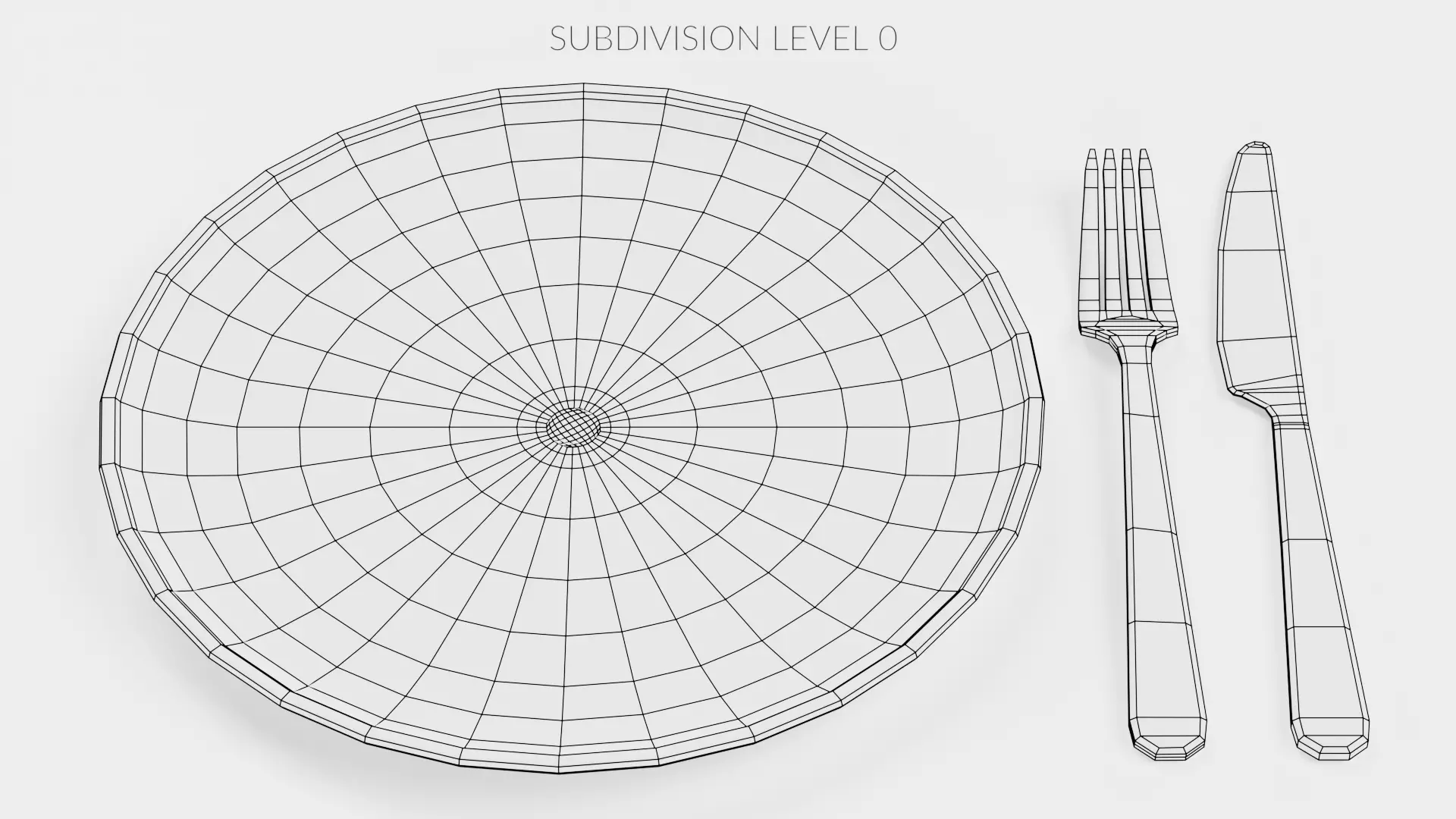 -Plate with Cutlery- Low-poly 3D model_9