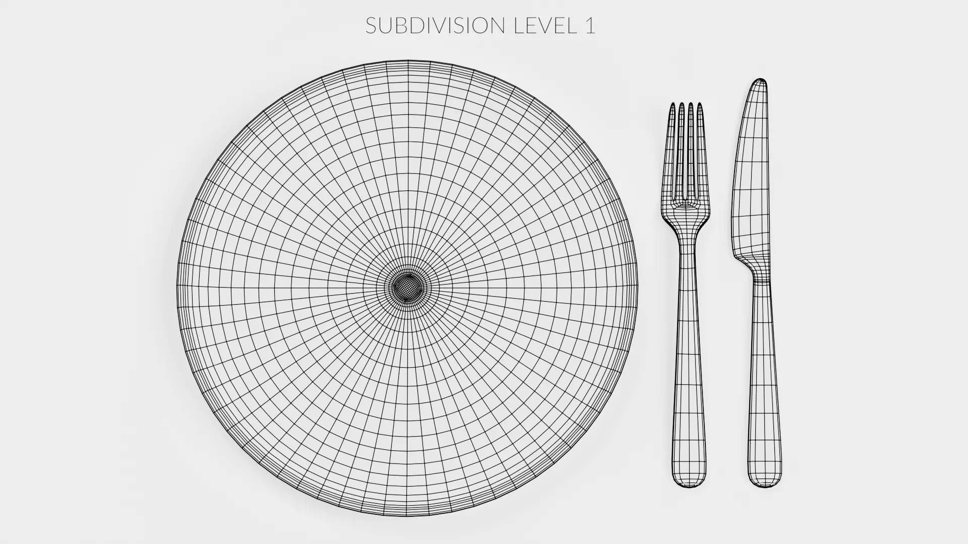 -Plate with Cutlery- Low-poly 3D model_12