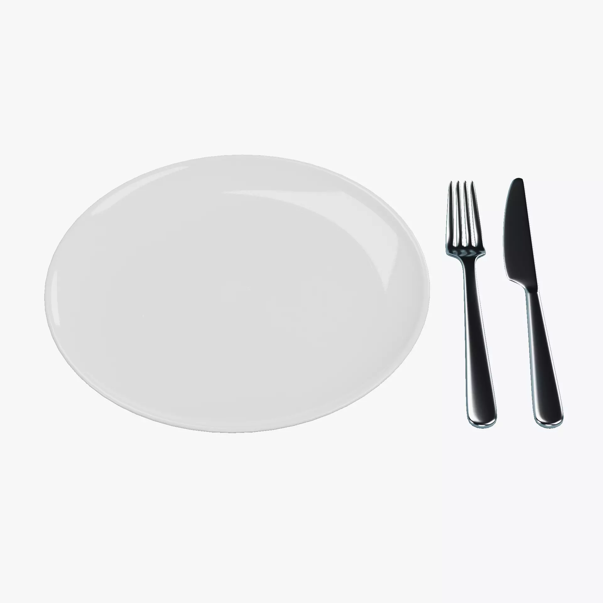 -Plate with Cutlery- Low-poly 3D model_13