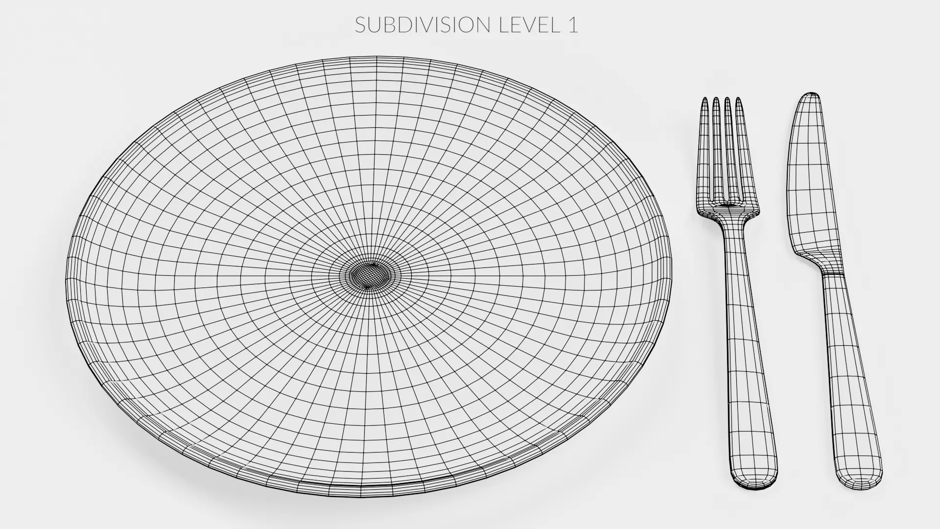 -Plate with Cutlery- Low-poly 3D model_10