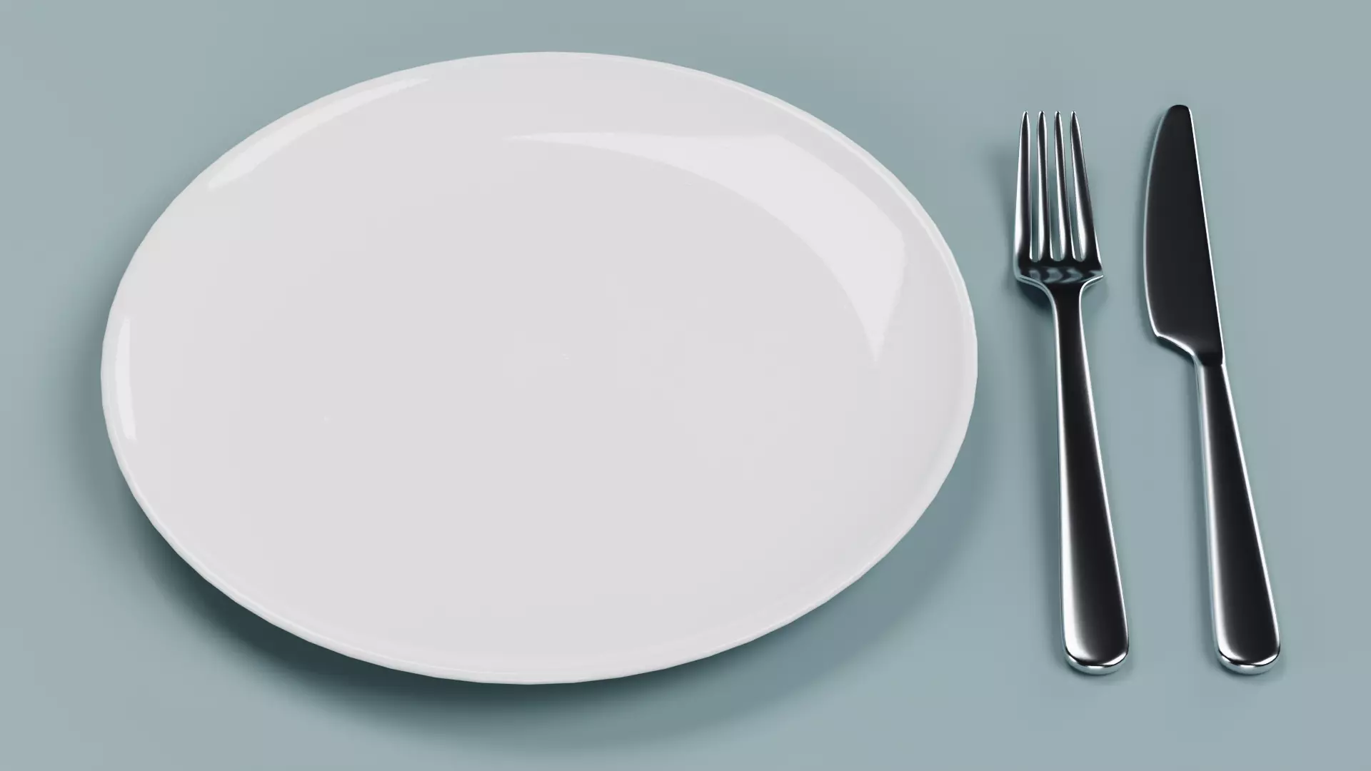 -Plate with Cutlery- Low-poly 3D model_0