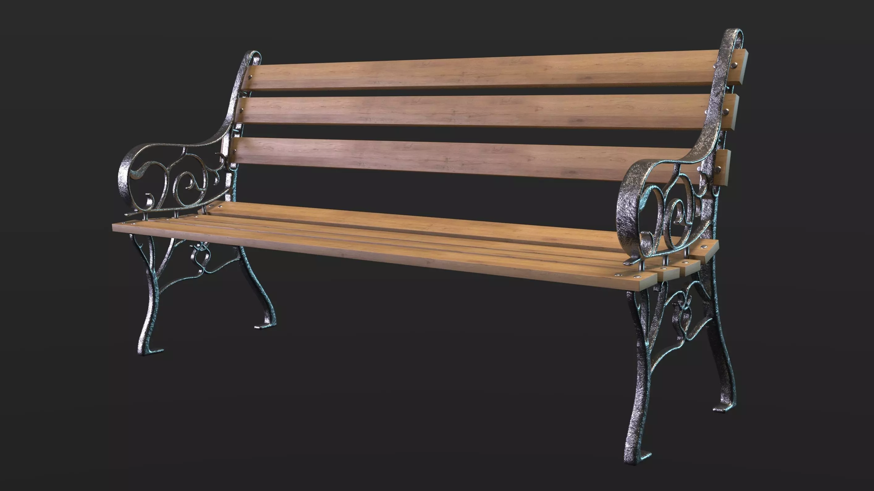 Park bench 3D model