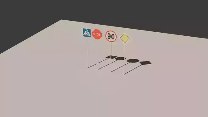 this is a 3D model of road signs 3D model