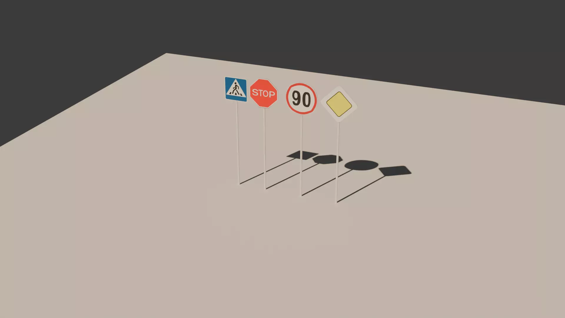 this is a 3D model of road signs 3D model_0