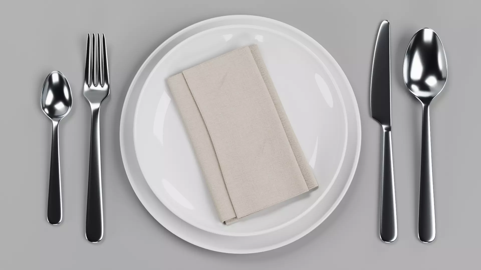 -Plates Cutlery and with Napkin- 3D model_1