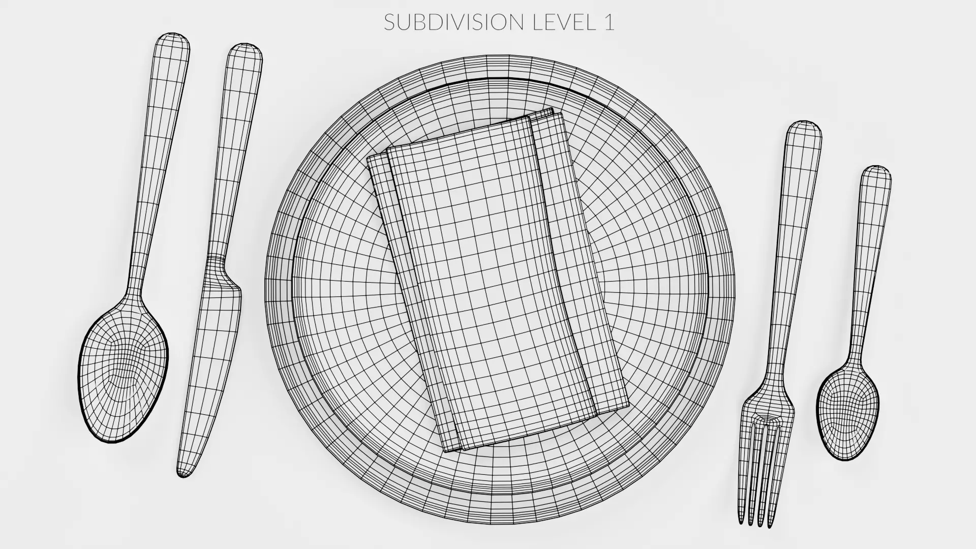 -Plates Cutlery and with Napkin- 3D model_11