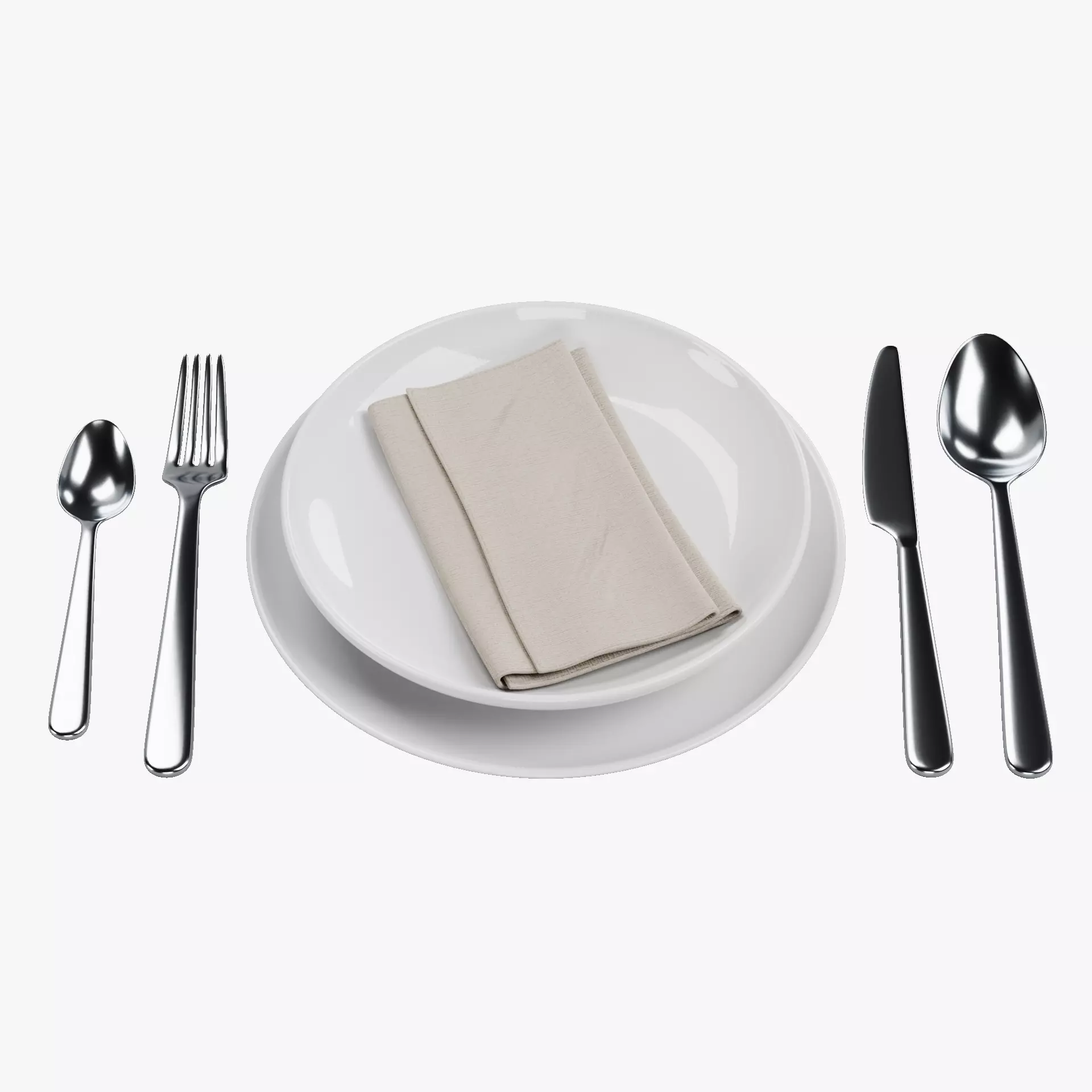 -Plates Cutlery and with Napkin- 3D model_12